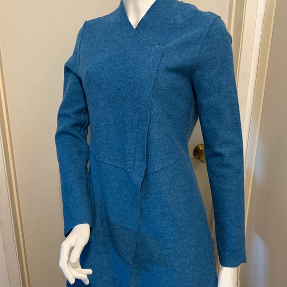 Eileen Fisher Boiled Wool asymmetrical zippered jacket - Picture 2 of 7